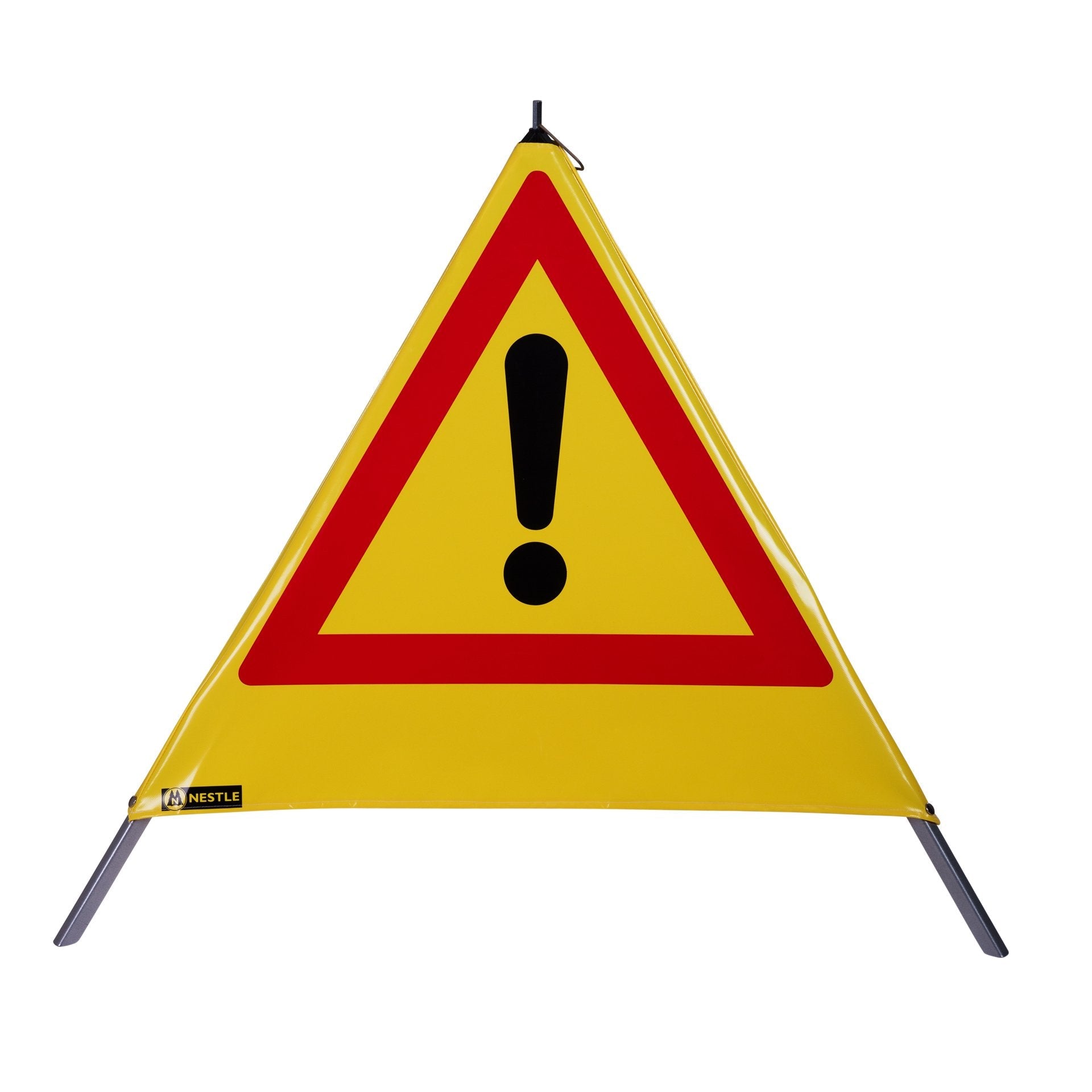 NESTLE Warnpyramide 90 cm, Achtung (VZ101), gelb, mit Feder NESTLE Warnpyramide 90 cm, Achtung (VZ101), gelb, mit Feder